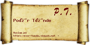 Poór Tünde névjegykártya