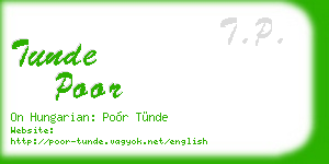 tunde poor business card